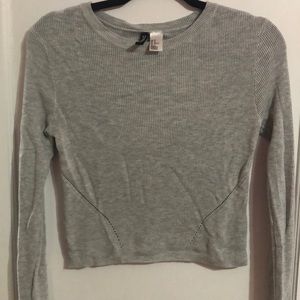Grey knit crop top